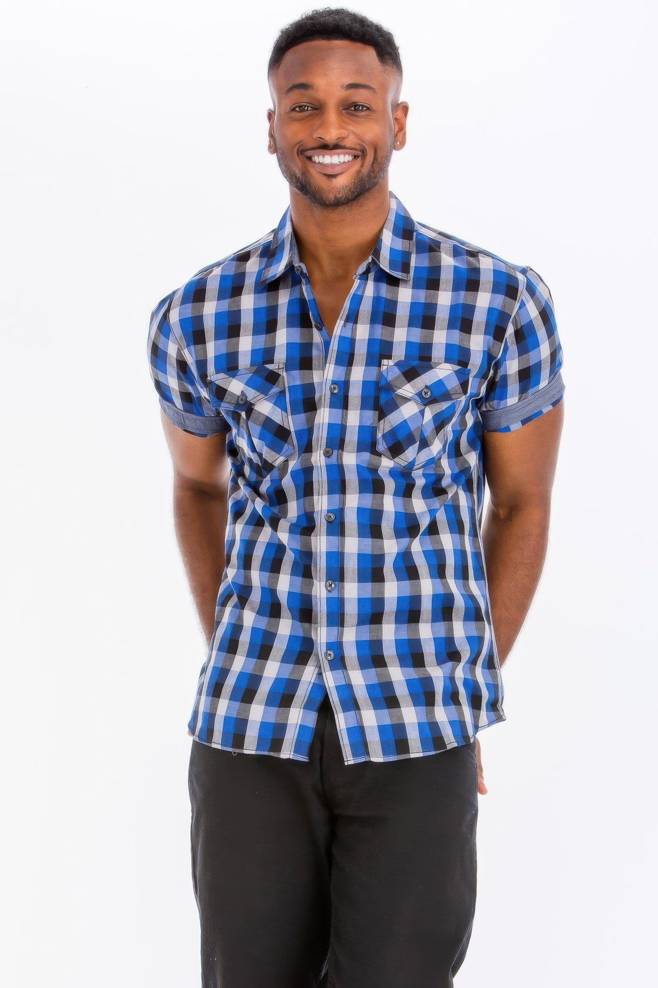 mens checkered button down shirt