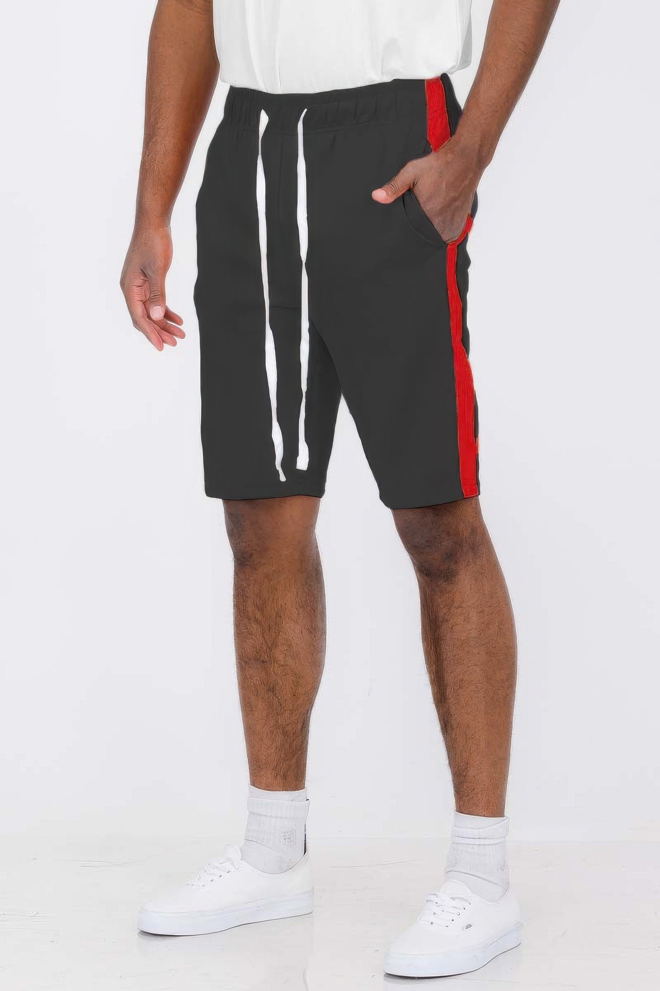 single stripe slim fit track shorts