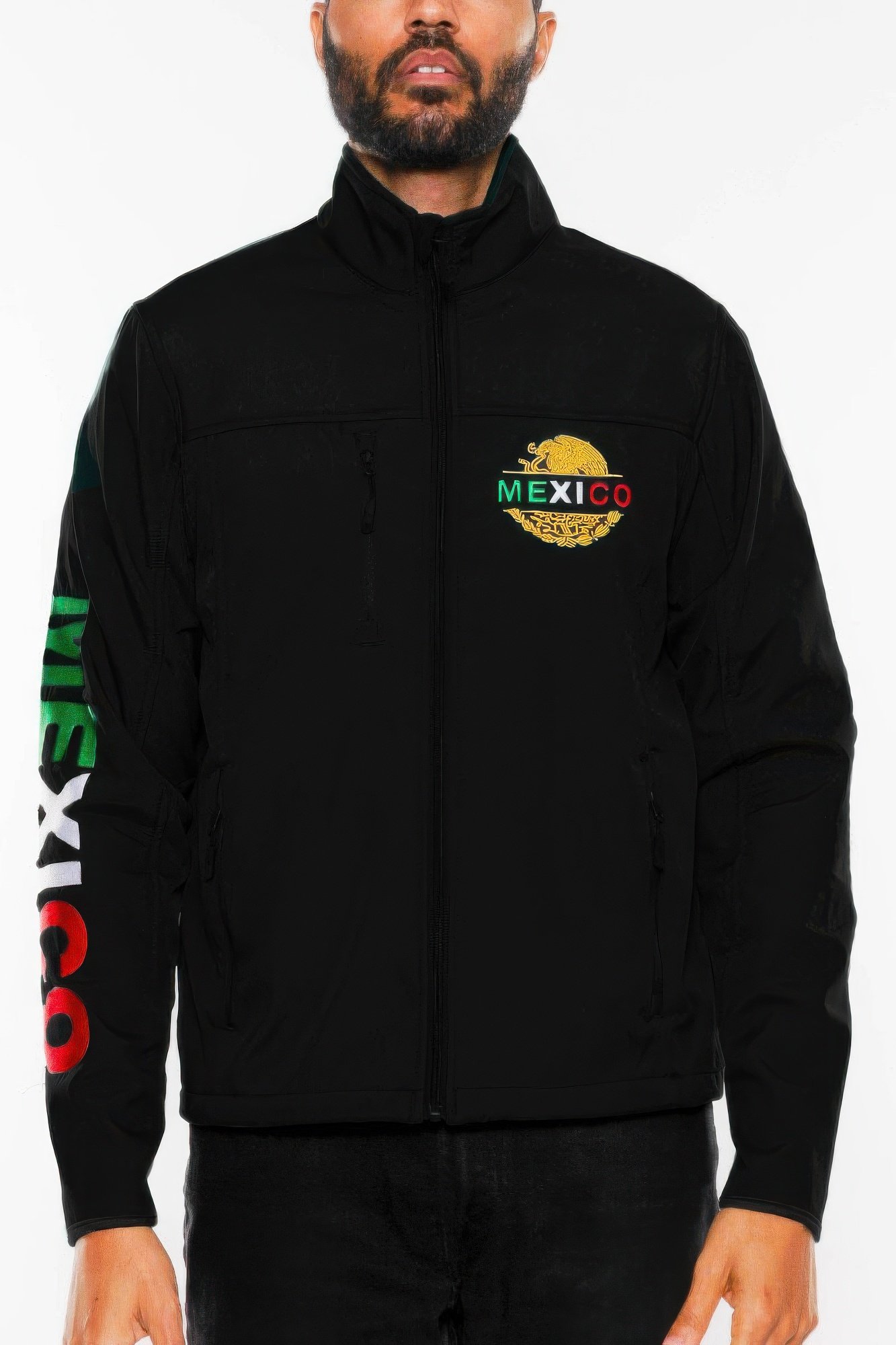 mexico embroidered soft shell jacket