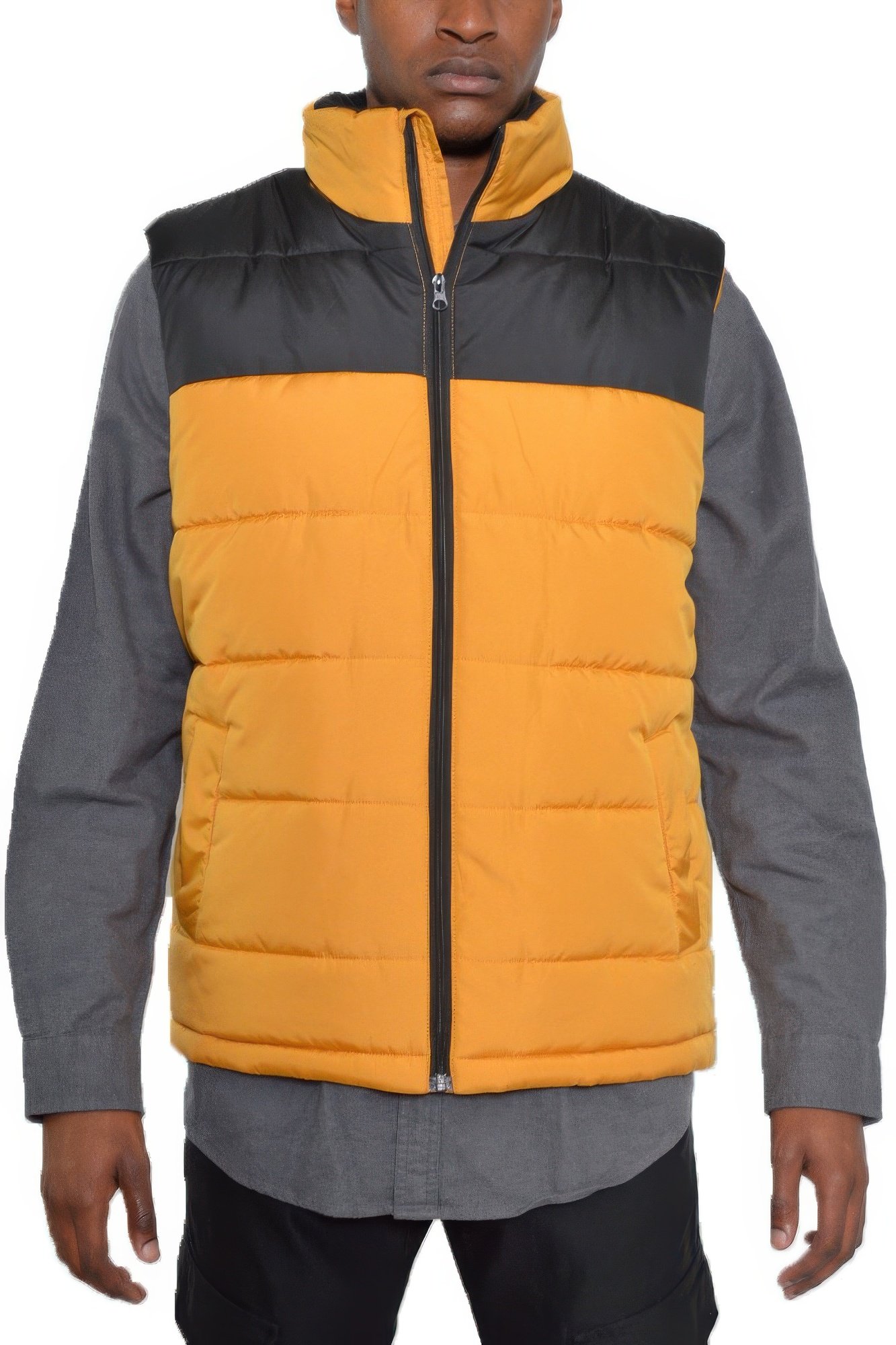 padded winter two tone vest