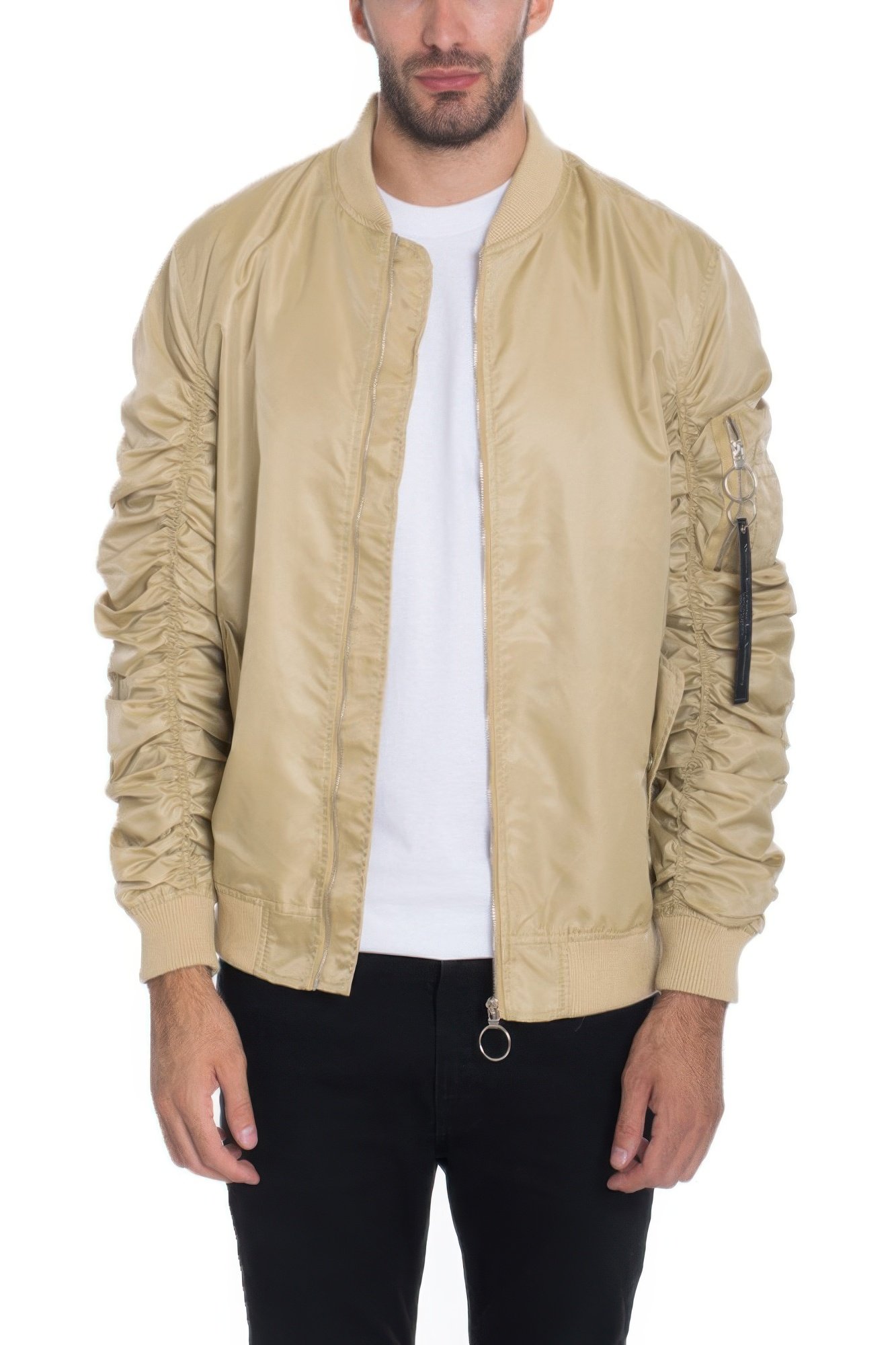 men's casual ma 1 flight lined bomber jacket