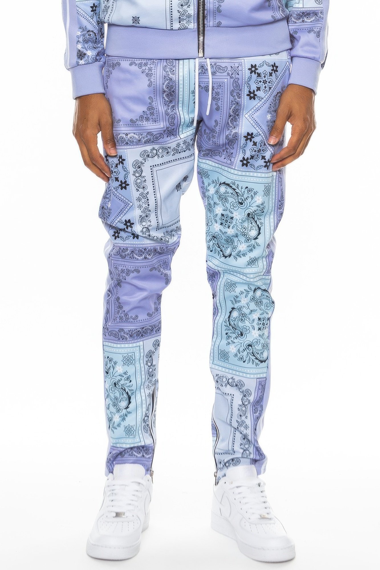 paisley bandana print track pants