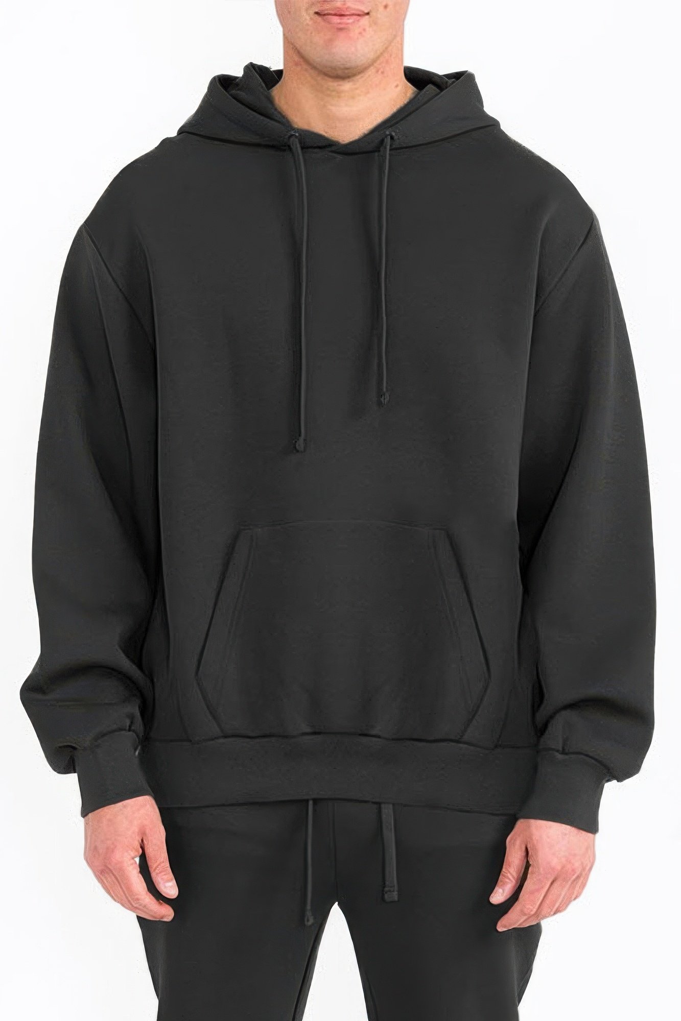mens solid tech fleece hoodie