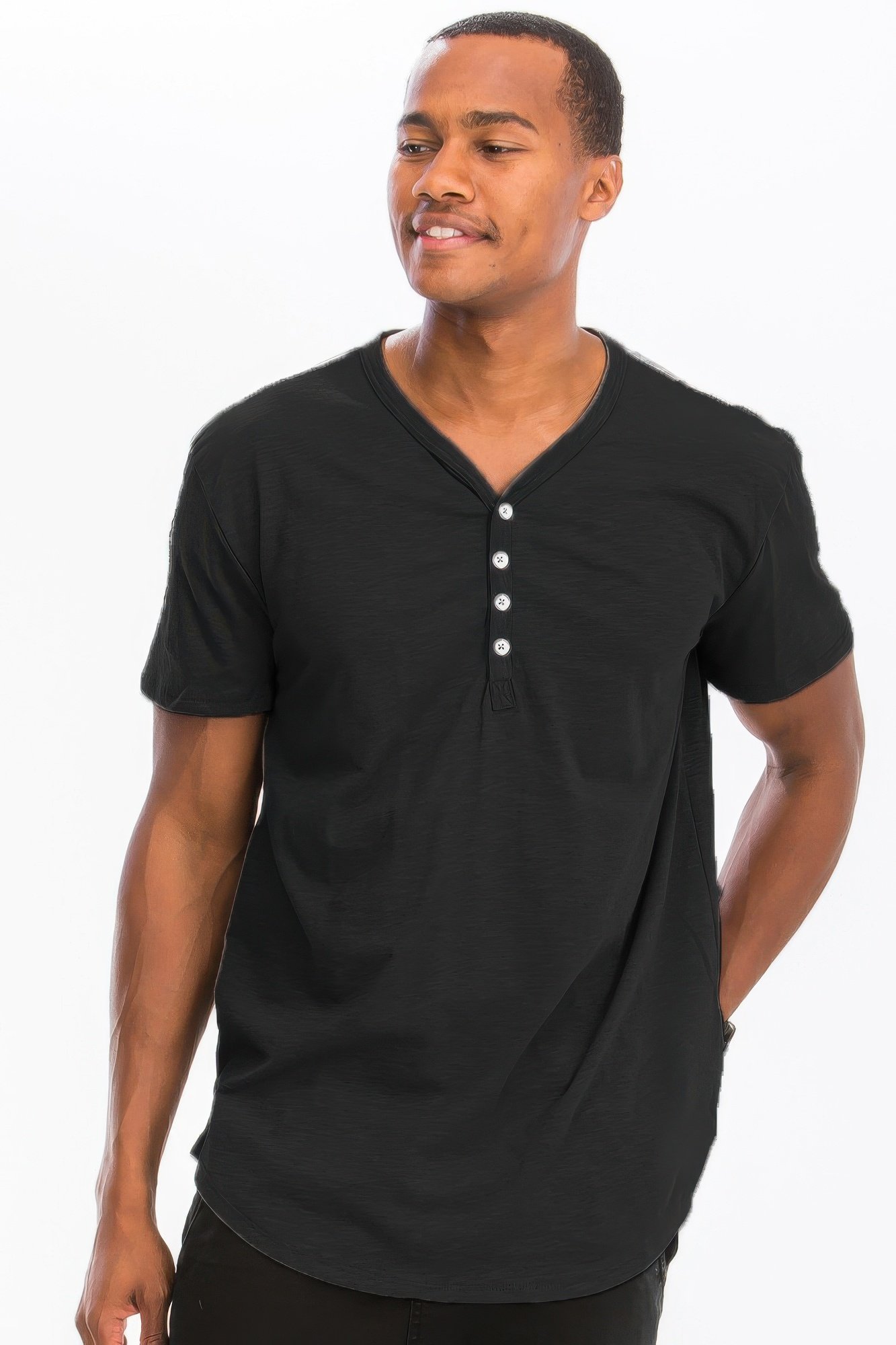 short sleeve 4 button henley shirt