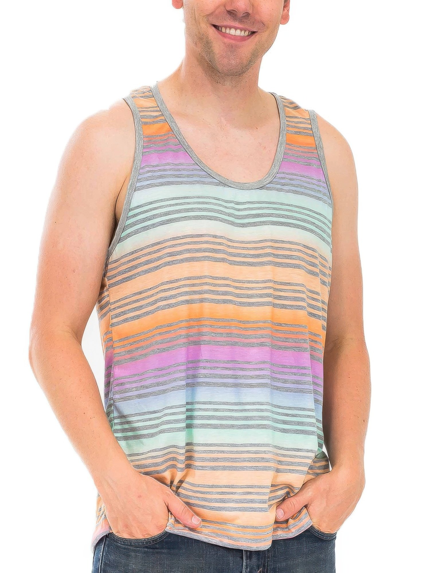 pastel striped tank top