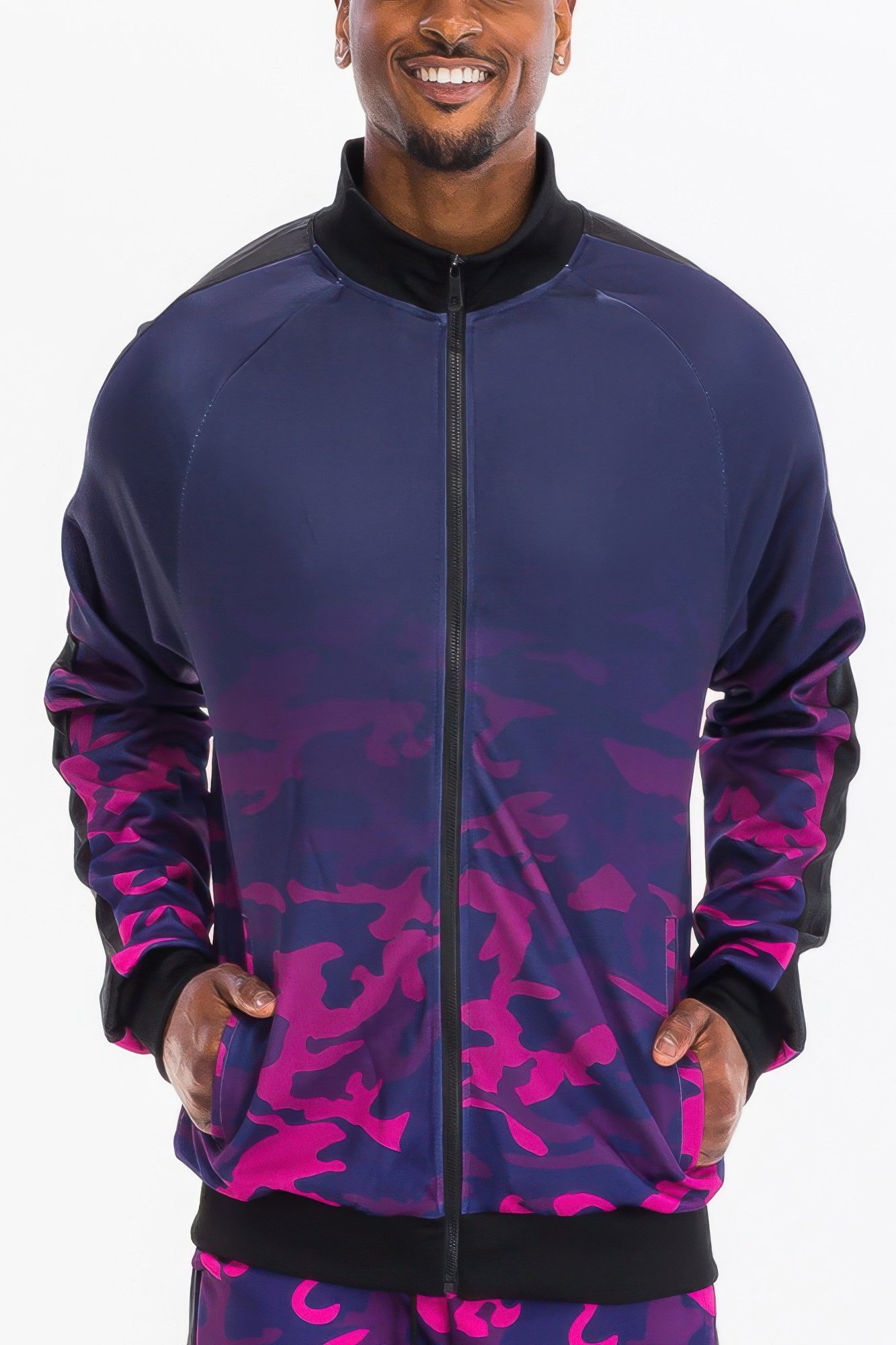 mens camo ombre track jacket