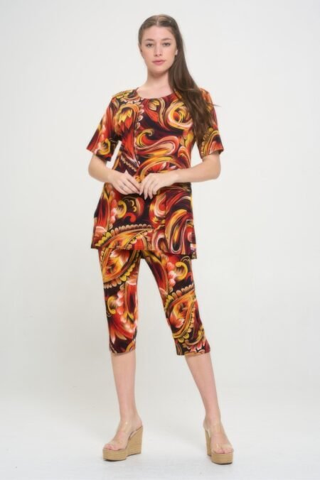 print bns capri pants set