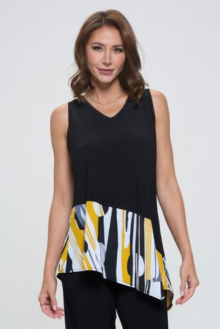 sleeveless contrast top