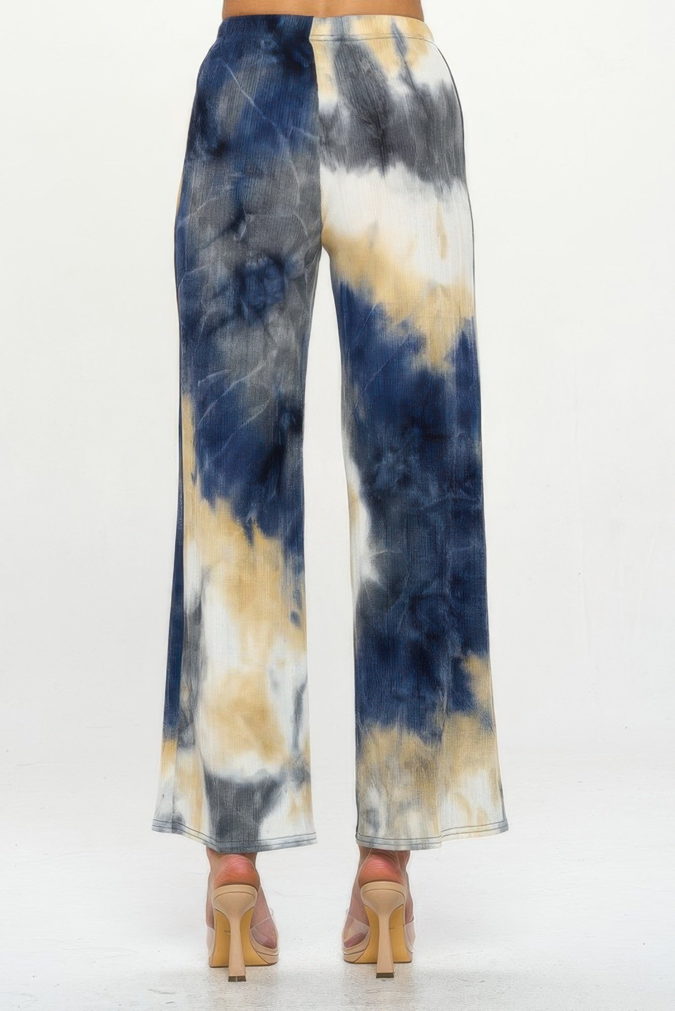 andante tie dye print flared pants