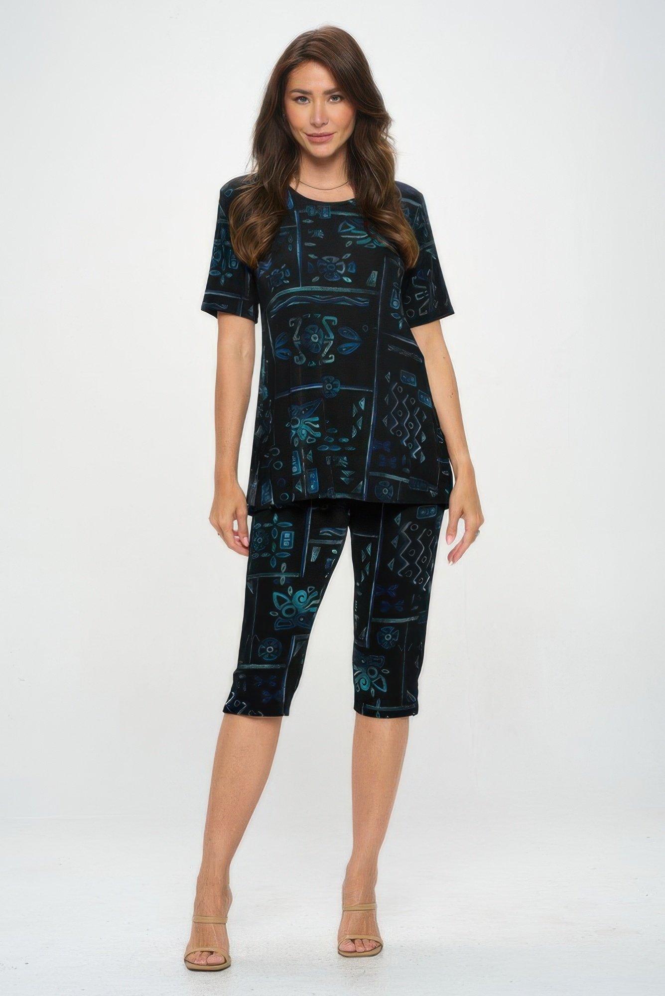 plus size bns capri pants set