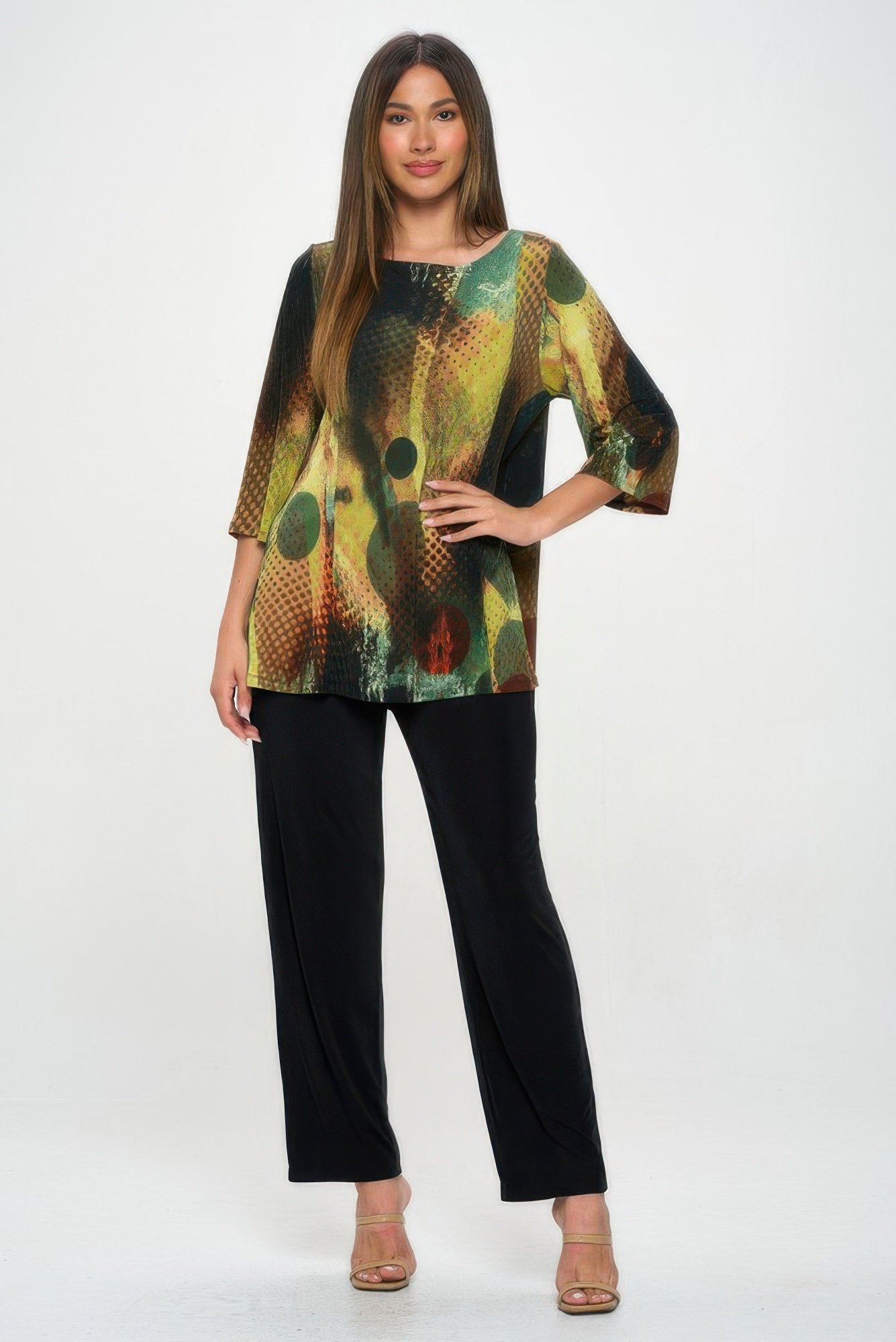 hit boat neck 3/4 sleeve top