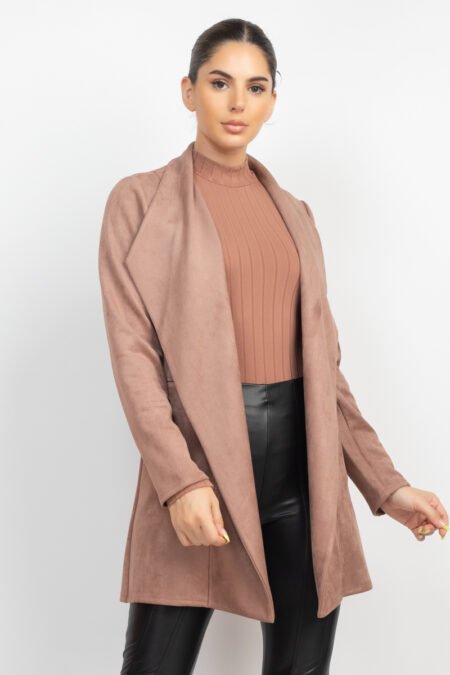 Open Front Suede Blazer