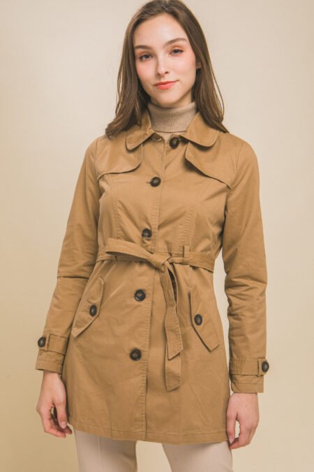 Belted Trench Coat With Pockets