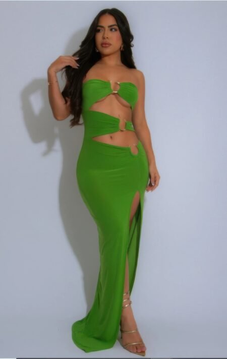 Asymmetric Dragon Design Strapless Dress