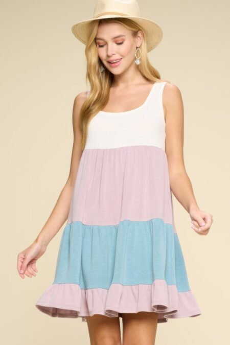 Color Block Babydoll Dress