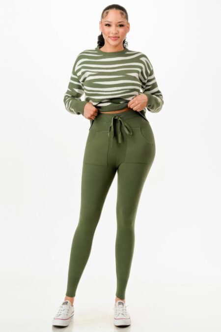 Pullover Sweater Top And Pant Set