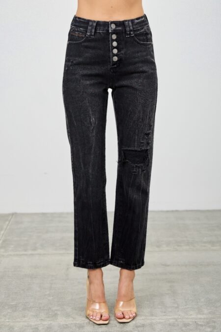 High Rise Slim Fit With Button Fly