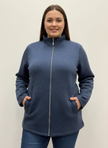 Onque Casual Plus Size Textured Jacket