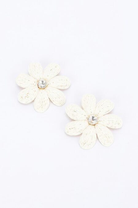 Paper Flower Rhinestone Earring