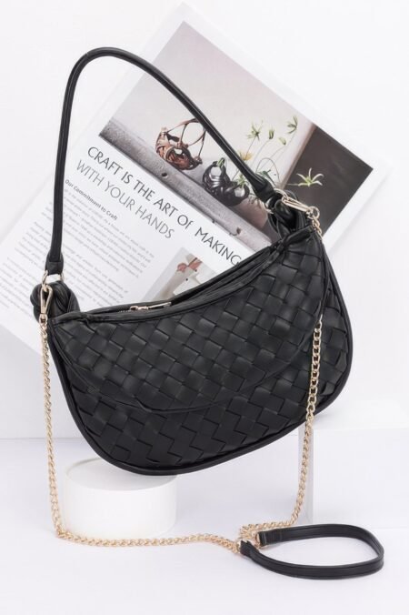 Faux Leather Braided Double Hobo Bag