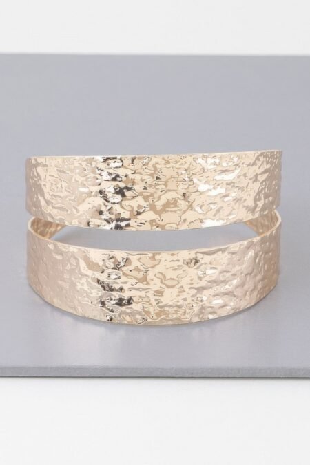 Hammered Double Wrap Cuff Bracelet