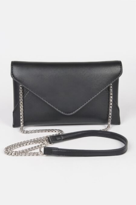 Faux Leather Small Envelope Clutch