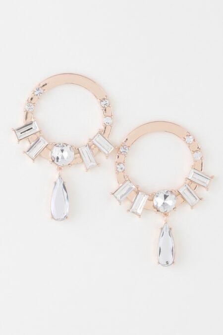 Crystal Jewel Rim Drop Earrings