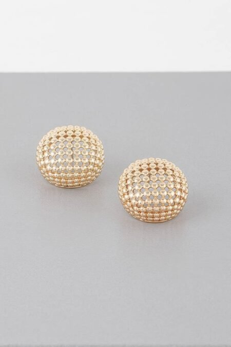 Beaded Dome Stud Earrings