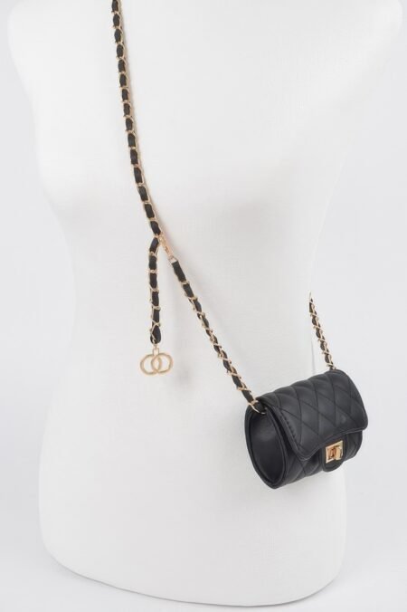 Quilted Mini Bag W/ Chain Belt