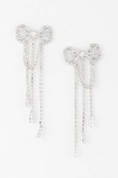 Jeweled Ribbon Dangle Earrings