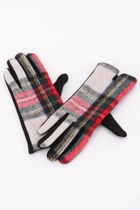 Plaid Pattern Gloves
