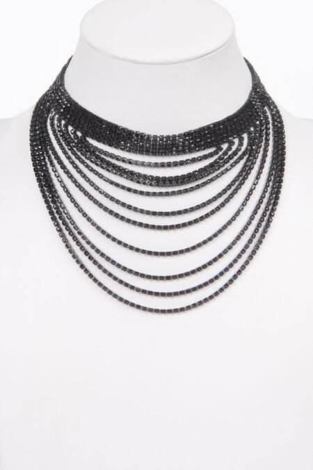 Layered Rhinestone Elegant Necklace