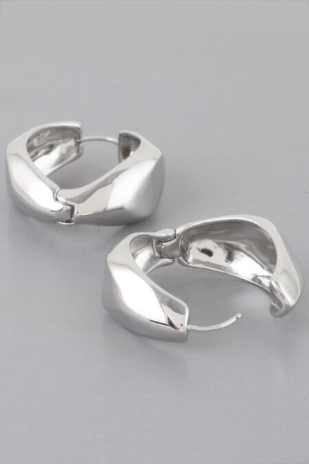 Abstract Edge Hoop Earrings