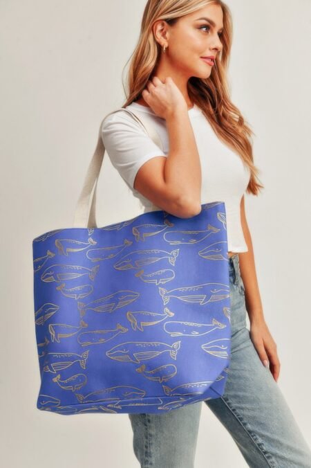 Gold Foil Whale Tote Bag