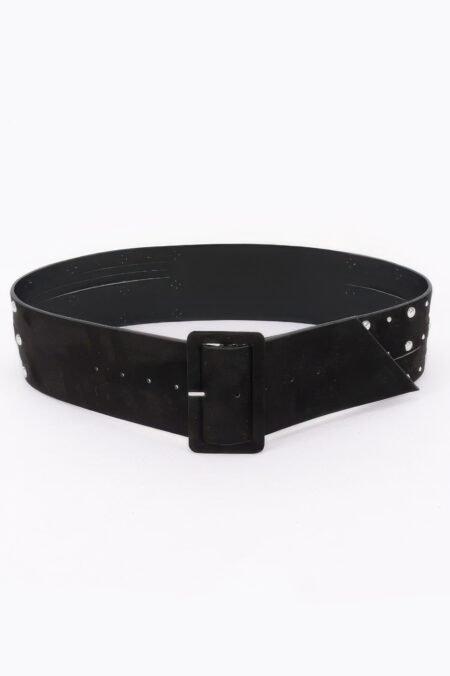 Wide Studded Buckle Belt