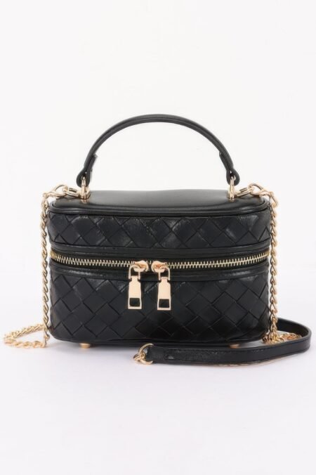 Embossed Vegan Leather Vanity Bag