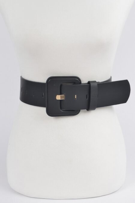 Faux Leather Wide Belt