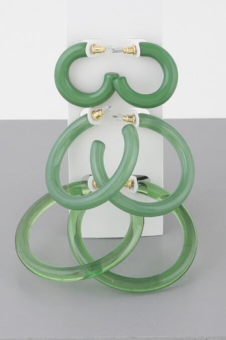 Multi Solid Hoop Earrings Set