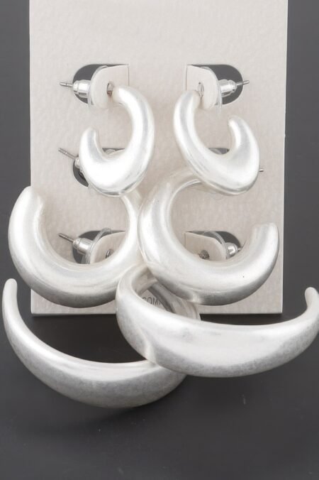 Minimal Open Hoop Earrings Set