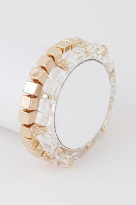 Double Clear Block Bracelet
