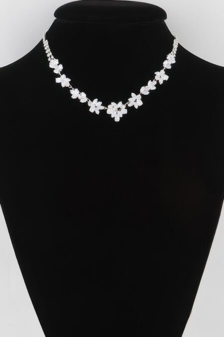 Crystal Flower Charm Necklace