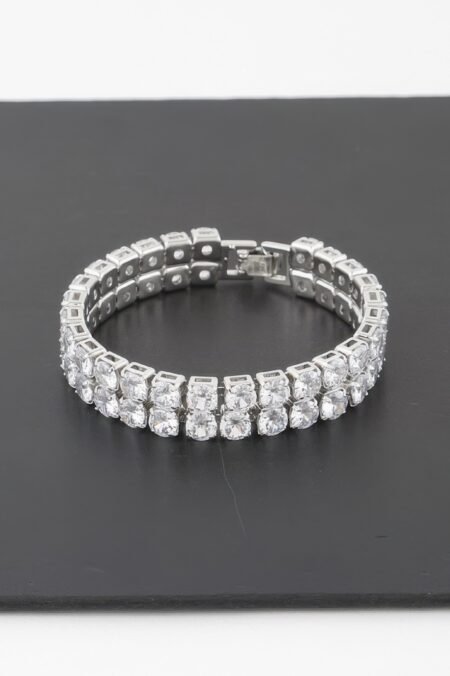 Double Rhinestone Clasp Bracelet