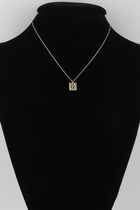 Mama Script Box Necklace