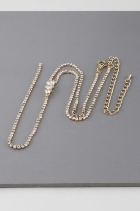 Jeweled Triple Jewel Drop Necklace