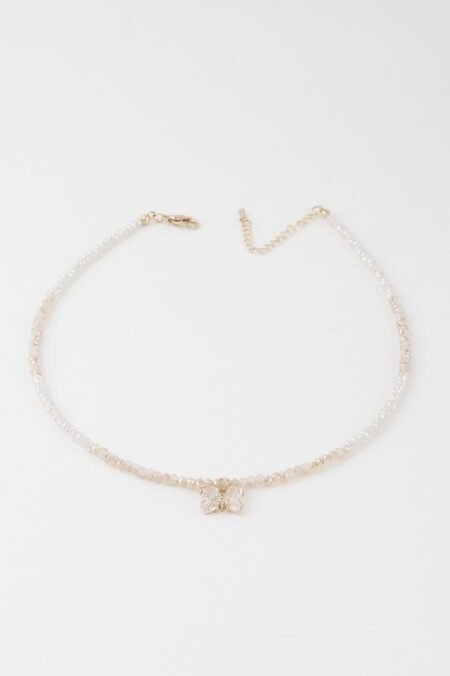 Crystal Butterfly Beaded Necklace