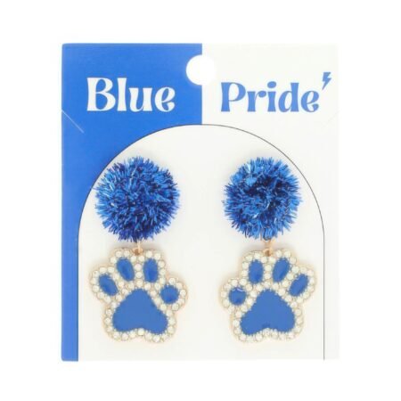 Gameday Dog Paw Pom Earrings