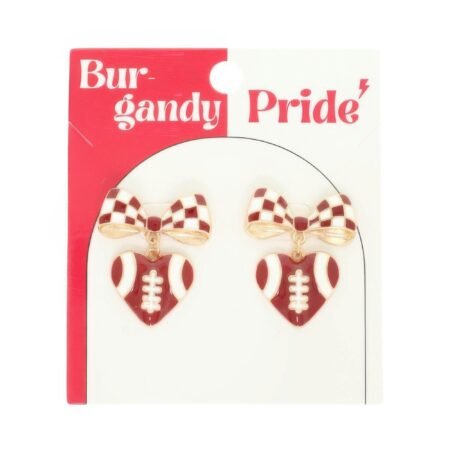 Gameday Heart Football Drop Earrings