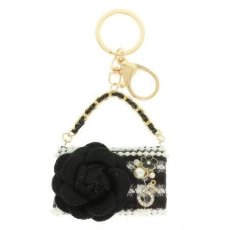 Fashionista Rose Pearl Charm Keychain