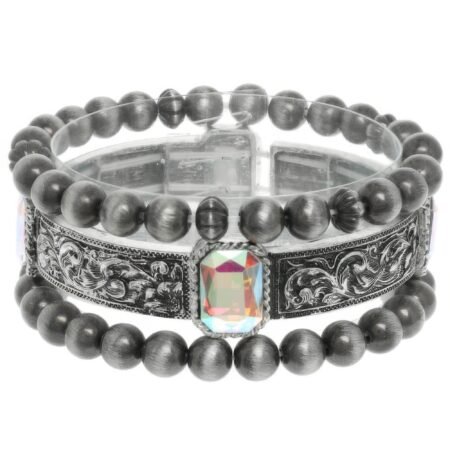 3pc Western Crystal Beaded Bracelet Set