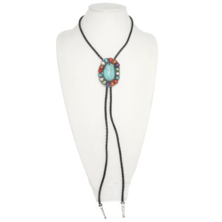Western Turquoise Concho Bolo Necklace